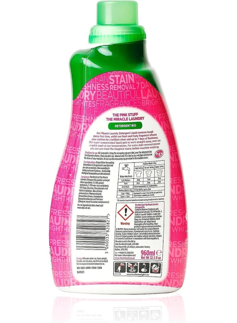 PINK STUFF The Pink Stuff Star Drops - Laundry Liquid Detergent 32 wash Bio - 960ml - Image 2