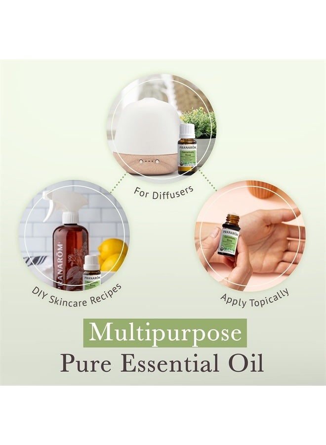 PRANAROM Rose Geranium Essential Oil (5ml) - 100% Pure Natural Therapeutic Grade Essential Oil for Aromatherapy and Skincare | USDA and ECOCERT Certified Organic - Image 4