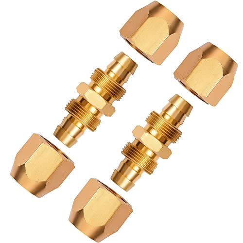 Pronese 2 Pack Soild Brass HPT Air Reusable Hose Splicer Repair Kit,Air Hose Fitting for 1/4-Inch ID Hose - Image 1
