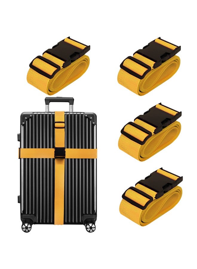 Chelmon Luggage Straps for Suitcases TSA Approved Travel Belt 4 Pack by Chelmon(Yellow) - Image 1