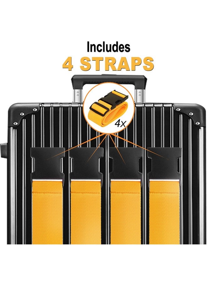Chelmon Luggage Straps for Suitcases TSA Approved Travel Belt 4 Pack by Chelmon(Yellow) - Image 3