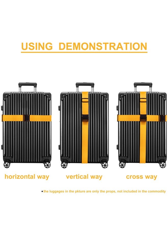 Chelmon Luggage Straps for Suitcases TSA Approved Travel Belt 4 Pack by Chelmon(Yellow) - Image 5