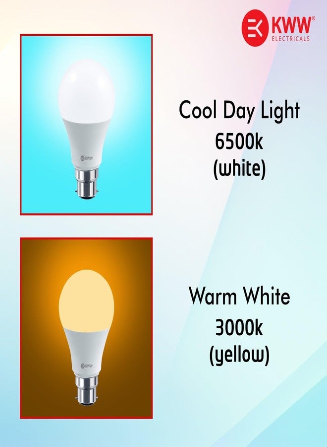 KWW 9W B22 Cool Day White LED Bulb, Pack of 6 | Energy-Efficient LED Lighting | Low Power Consumption | Low Electricity Bill | LED for Bedroom, Home, Kitchen, Bathroom, Washroom, Office - Image 5