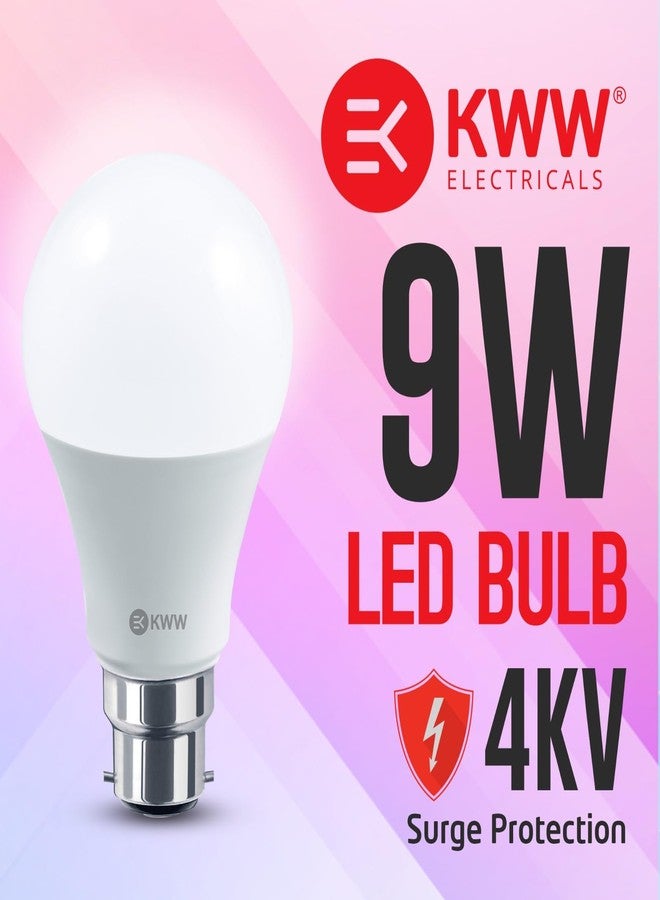 KWW 9W B22 Cool Day White LED Bulb, Pack of 6 | Energy-Efficient LED Lighting | Low Power Consumption | Low Electricity Bill | LED for Bedroom, Home, Kitchen, Bathroom, Washroom, Office - Image 4