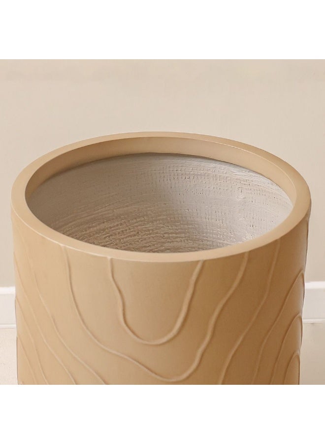 DANUBE HOME Fibre Clay Abstract Design Pot - 36x36x36 cm, Brown Outdoor Garden Accessory, Durable & Stylish Planter, Ideal for Outdoor Spaces - Image 2
