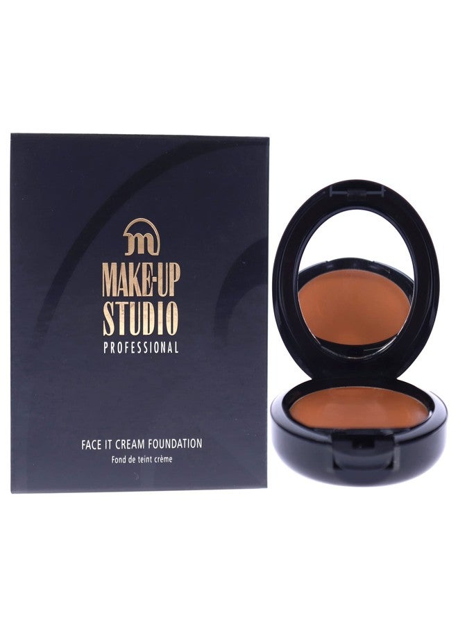 Make-Up Studio Professional Make-Up Face It Cream Foundation - Water-Resistant - Offers Both Light And Full Coverage - Long-Lasting Result - Highly Pigmented Satin Finish - Toffee - 0.27 Oz