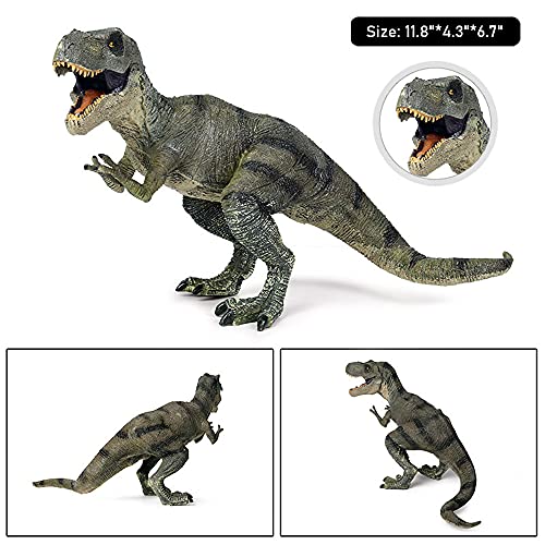 RCOMG Dinosaur Toy Tyrannosaurus Rex Realistic Dino Figure TRex Toy Plastic Educational Prehistoric Animal Dinosaur Figurines for Kids Toddlers Green - Image 5