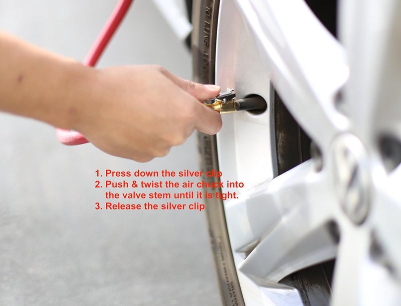 EPAuto 2 Pack Closed Flow Straight Lock-On Air Chuck with Clip, for Tire Inflator - Image 4