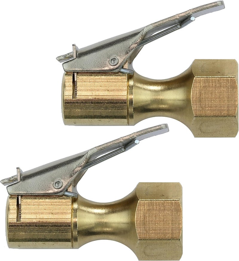 EPAuto 2 Pack Closed Flow Straight Lock-On Air Chuck with Clip, for Tire Inflator - Image 1