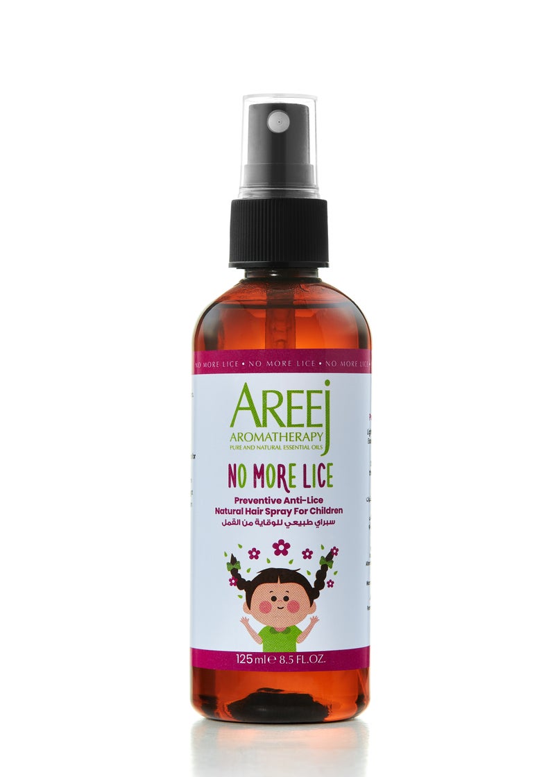 No More Lice Preventive Spray – Natural Daily Hair Spray with Tea Tree & Geranium – 125ml