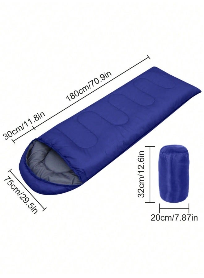 GGEROU أكياس نوم تخييم خفيفة الوزن مع حقيبة ضغط بتصميم سحاب مناسبة للطقس الدافئ والبارد مثالية للمشي والسفر والمغامرات الخارجية زرقاء - Image 2