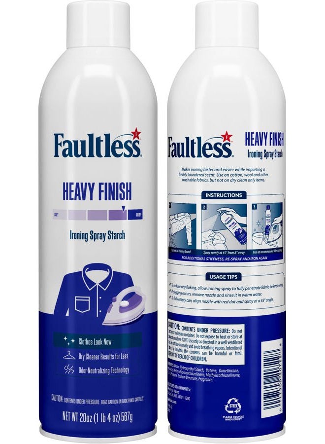 Faultless بخاخ نشا الغسيل، نشا بخاخ ثقيل خالي من العيوب 20 أونصة لسهولة الانزلاق على الملابس والأقمشة، بخاخ متساوي، انزلاق سهل، بدون بقايا (عبوة من 4) - Image 2