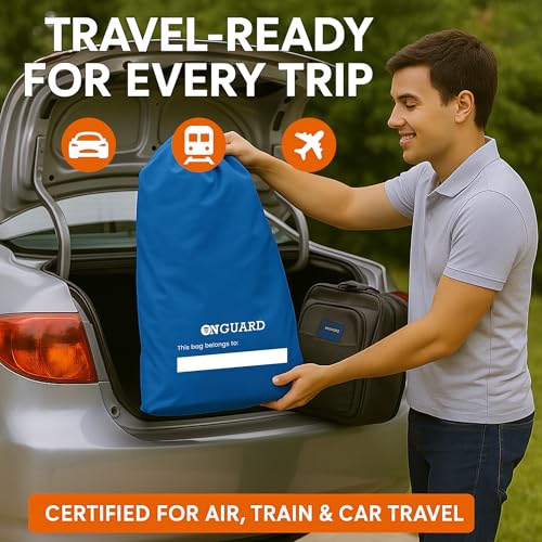 ONGUARD Waterproof Single and Double Stroller Bag for Airplane - Travel Stroller Cover for Air Travel and Storage - Gate Check Bag Backpack- Baby Airplane Essentials - Blue - Image 4