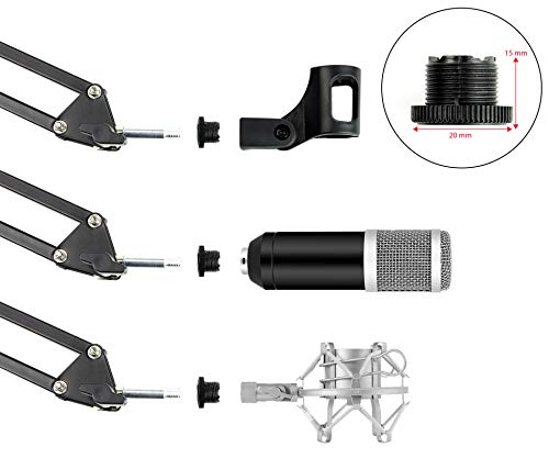 RockJam RJMS050 Adjustable Microphone Suspension Boom Scissor Arm Stand Compact Mic Stand Made of Durable Steel for Radio Broadcasting Studio VoiceOver Sound Studio Stages and TV Stations - Image 3