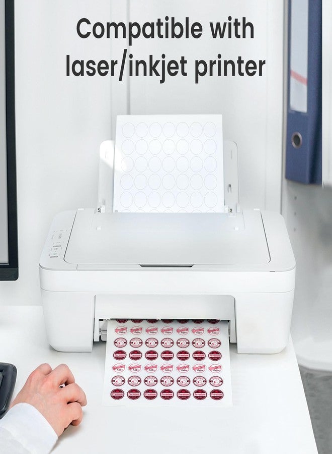 L LIKED 1'' Diameter Round Printable 25 Sheets Matte Sticker Labels for Laser/Inkjet Printer, White Blank Circle Stickers, Strong Adhesive (1575 Labels) - Image 4