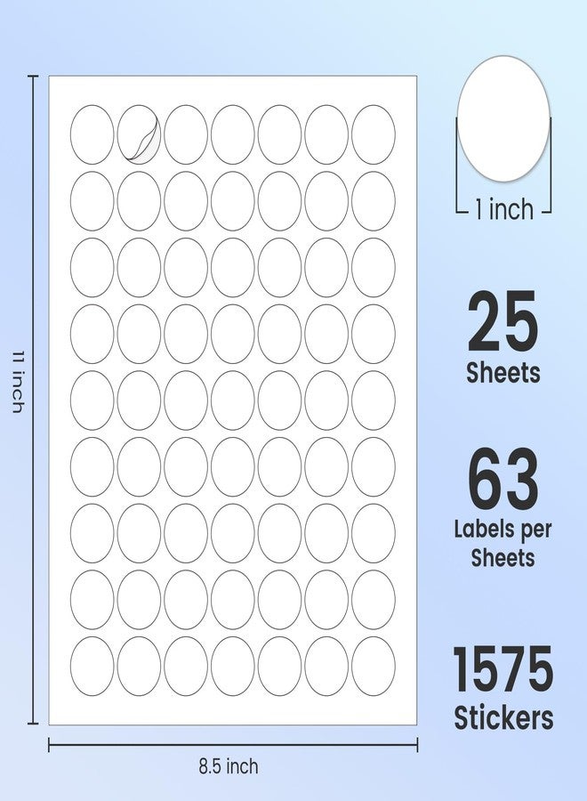 L LIKED 1'' Diameter Round Printable 25 Sheets Matte Sticker Labels for Laser/Inkjet Printer, White Blank Circle Stickers, Strong Adhesive (1575 Labels) - Image 2