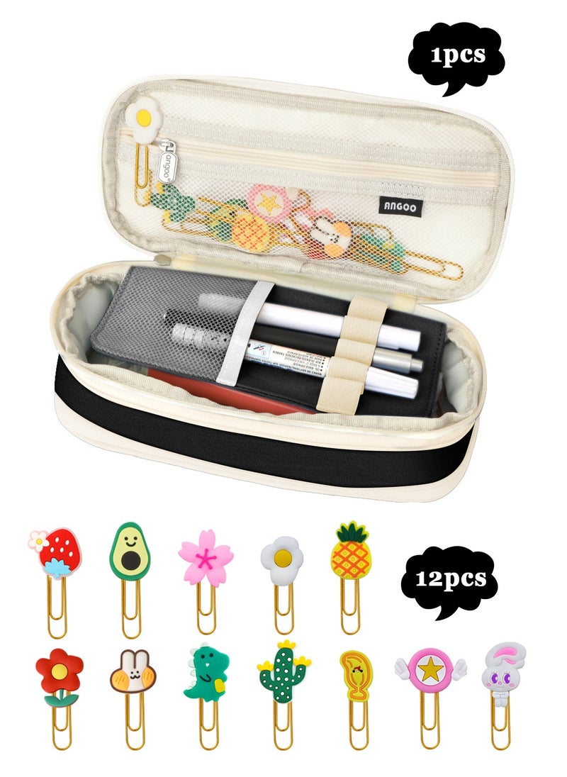 Pencil Case, Large Pencil Pouch for Girls and Boys Portable Pencil Case for School Office with 10 Cute Brooches - pzsku/Z60708981E5E5BF3D5638Z/45/_/1700806844/c999f8cf-0fb5-466e-aec8-f0a8074dd4f5