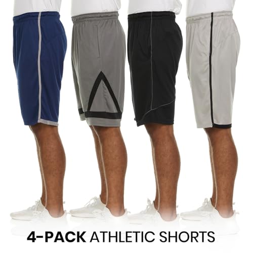 Essential Elements Men’s Athletic Shorts 4 Pack – Quick-Dry Moisture Wicking Basketball, Gym & Workout Shorts with Pockets - Image 5