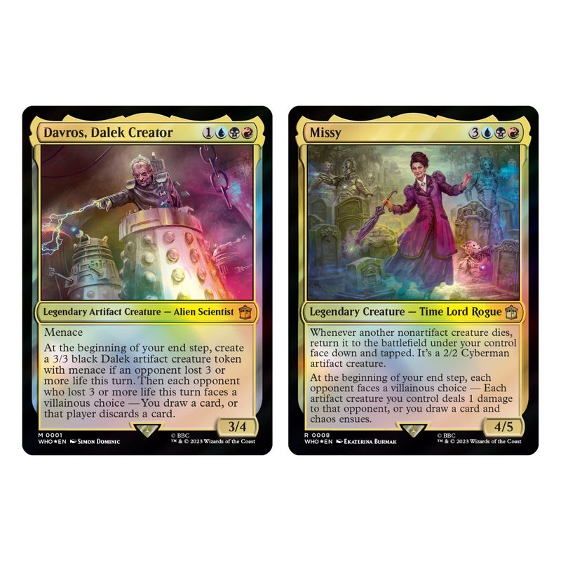Magic the Gathering Magic: The Gathering Doctor Who Commander Deck - Masters of Evil (100-Card Deck, 2-Card Collector Booster Sample Pack + Accessories) - Image 4