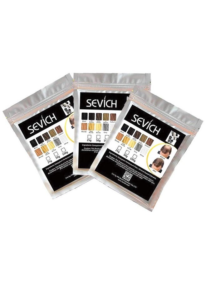 Sevich Sevich All Hair Building Fiber Refill Bag (75 g, Black) - Pack of 3