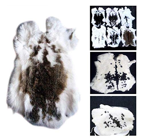 yingda1992 1pcs Natural Spotted Tanned Rabbit Hide Skin (12" by 14" Rabbit Pelt with Sewing Quality Leather) (Natural Spotted Color) - Image 1