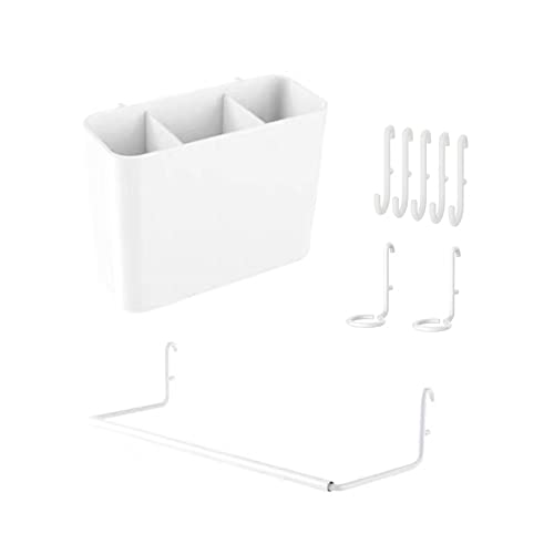Keepo Pegboard Accessories, Peg Board Accessory Kit for Wall Organizer, Office Pegboard Accessories, Container, Racks, and Pegboard Hooks, Peg Board Shelving White Accessories Combo B - Image 1