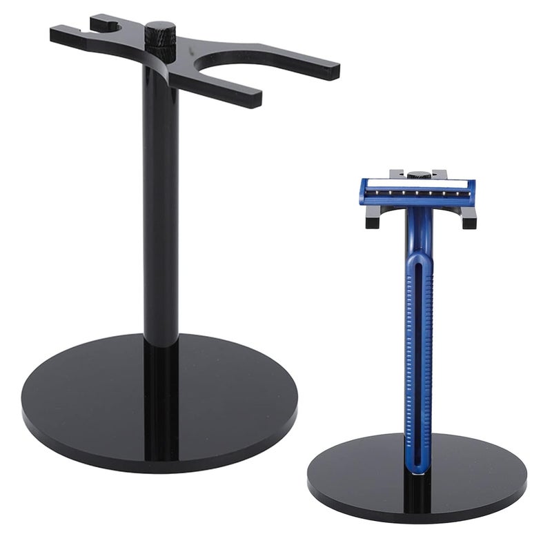 woobles Razor Holder for Shower Shaver Holder Convenient Shaver Stand Bracket Shaver Stand Base Plastic Shaving Brush Stand for Wash Room Black Bathroom Kitchen - Image 3