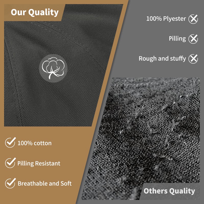 KUJUHA Newsboy Cap for Men Flat Cap 100% Cotton Irish Gatsby Ivy Golf Cabbie Hat Driving Hat Gray - Image 3