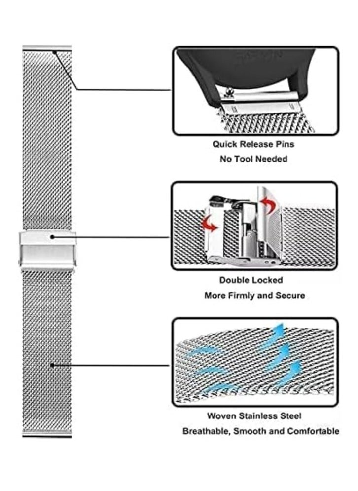 Dado - Milanese Replacment Band Compatible with Huawei Watch GT3 46mm Mesh Type Stainless Steel Band with Buckle - Image 1