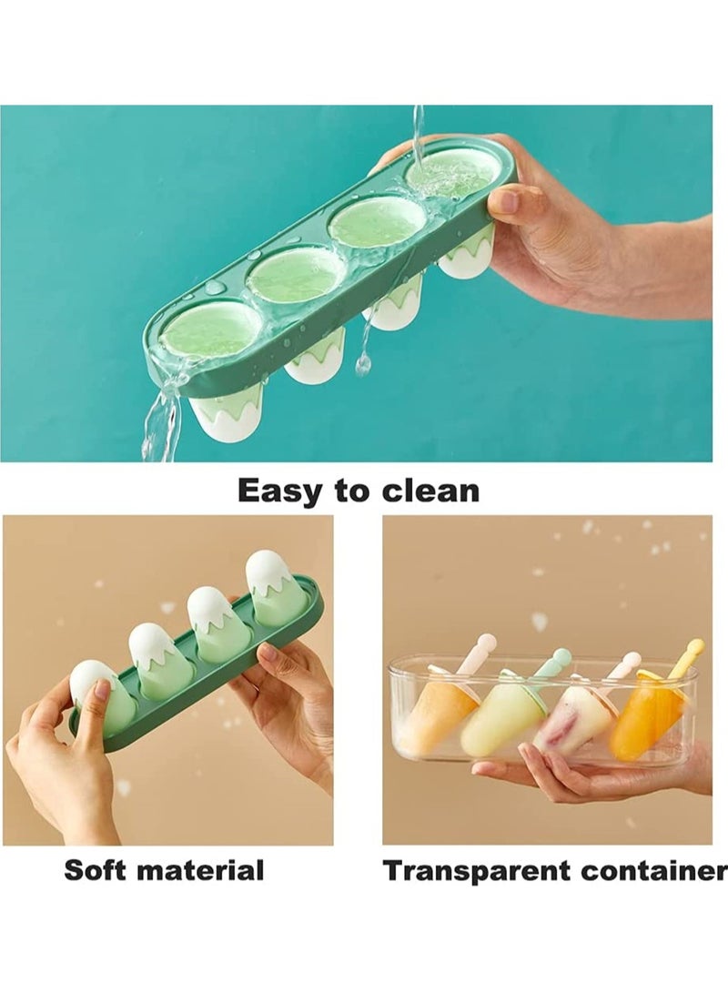 BPA-Free Silicone Ice Cream Mold for Kids, Reusable Mini Popsicle Maker, DIY Teething Treats for Toddlers (Green) - Perfect for Homemade Fun!  - Image 3