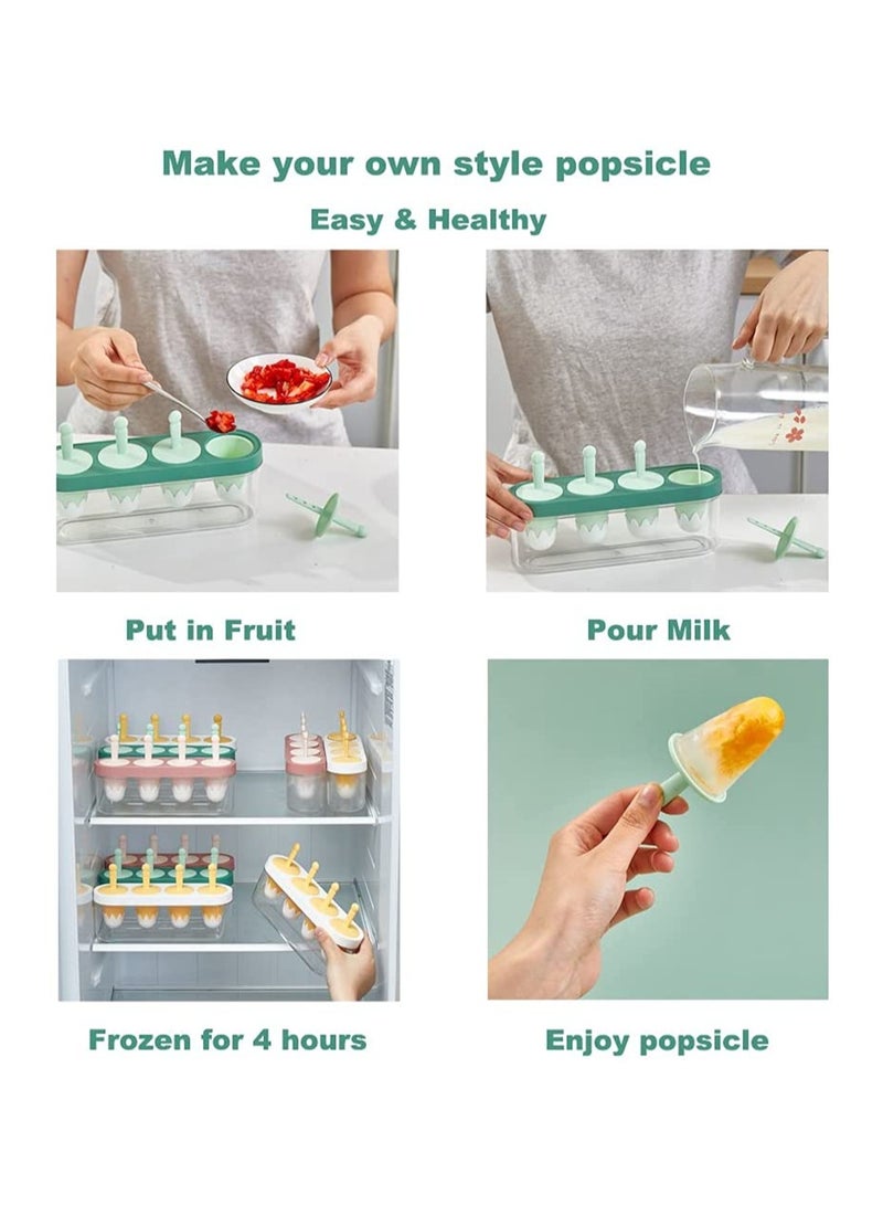 BPA-Free Silicone Ice Cream Mold for Kids, Reusable Mini Popsicle Maker, DIY Teething Treats for Toddlers (Green) - Perfect for Homemade Fun!  - Image 2