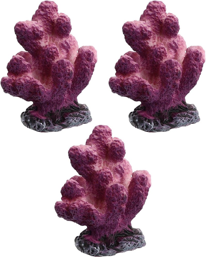 HANABASS 3 Pcs Lifelike Resin Artificial Coral Aquarium Ornament Fish Tank Coral Decoration for Aquarium Landscaping Tabletop Display - Image 1