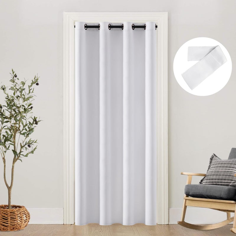 Shineland SHINELAND Closet Doors Sliding PanelCurtain for Faux Accordion Doors 48 x 80Puertas para ClosetWhite 