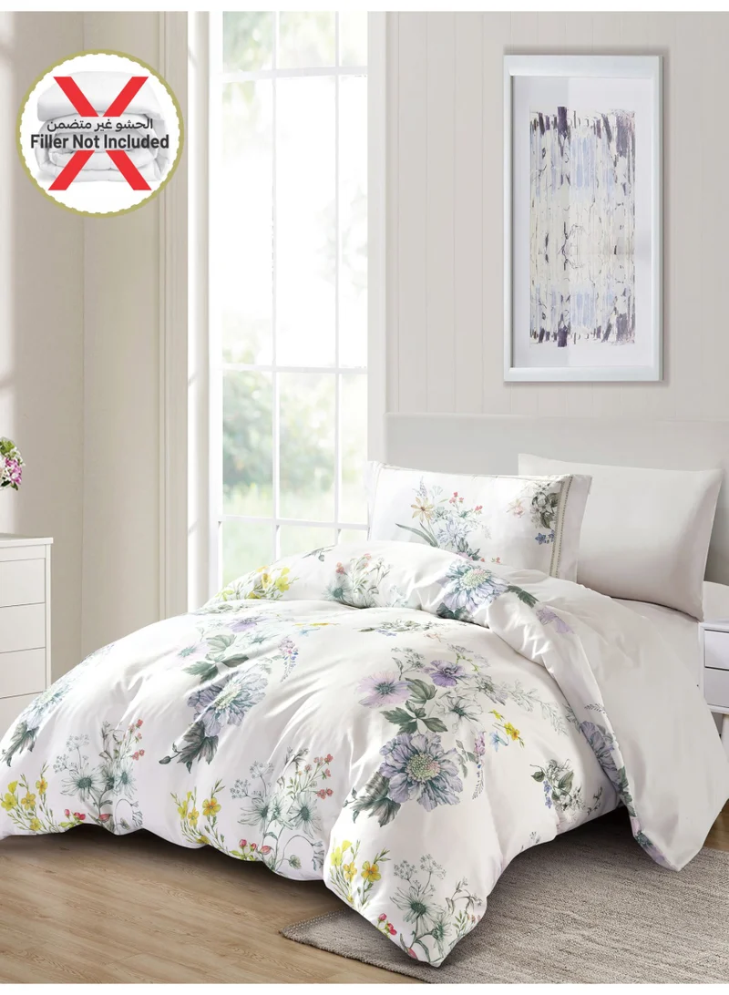 Donetella Digital Print Duvet cover Set,Queen Size 200x230 cm - 4-Pcs Bed Set, ,Emirate Collection, Microfiber - 1 Duvet Cover, 1 Fitted Sheet, 1 Pillow Shams, 1 Pillowcases (Filler Not Include)