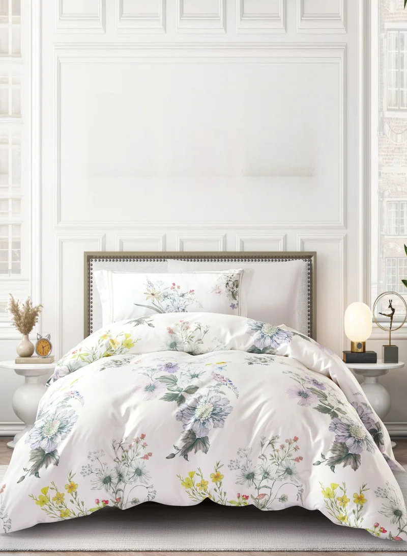 Donetella Digital Print Duvet cover Set,Queen Size 200x230 cm - 4-Pcs Bed Set, ,Emirate Collection, Microfiber - 1 Duvet Cover, 1 Fitted Sheet, 1 Pillow Shams, 1 Pillowcases (Filler Not Include)