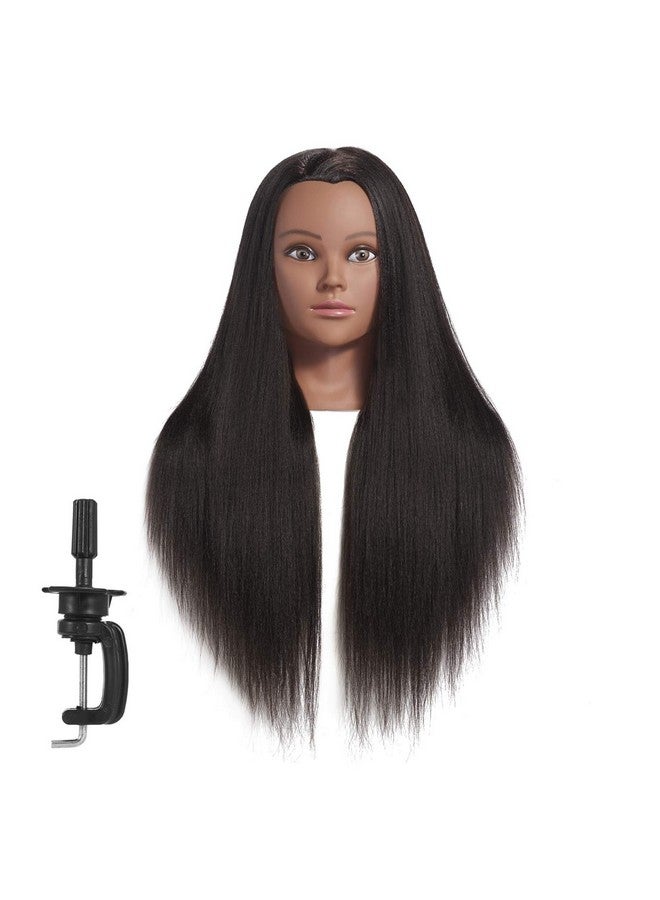 Hairginkgo Mannequin Head 26"-28" Super Long Synthetic Yaki Fiber Hair Manikin Head Styling Hairdresser Training Head Cosmetology Doll Head for Cutting Braiding Practice with Clamp (91806BY0220) - Image 1