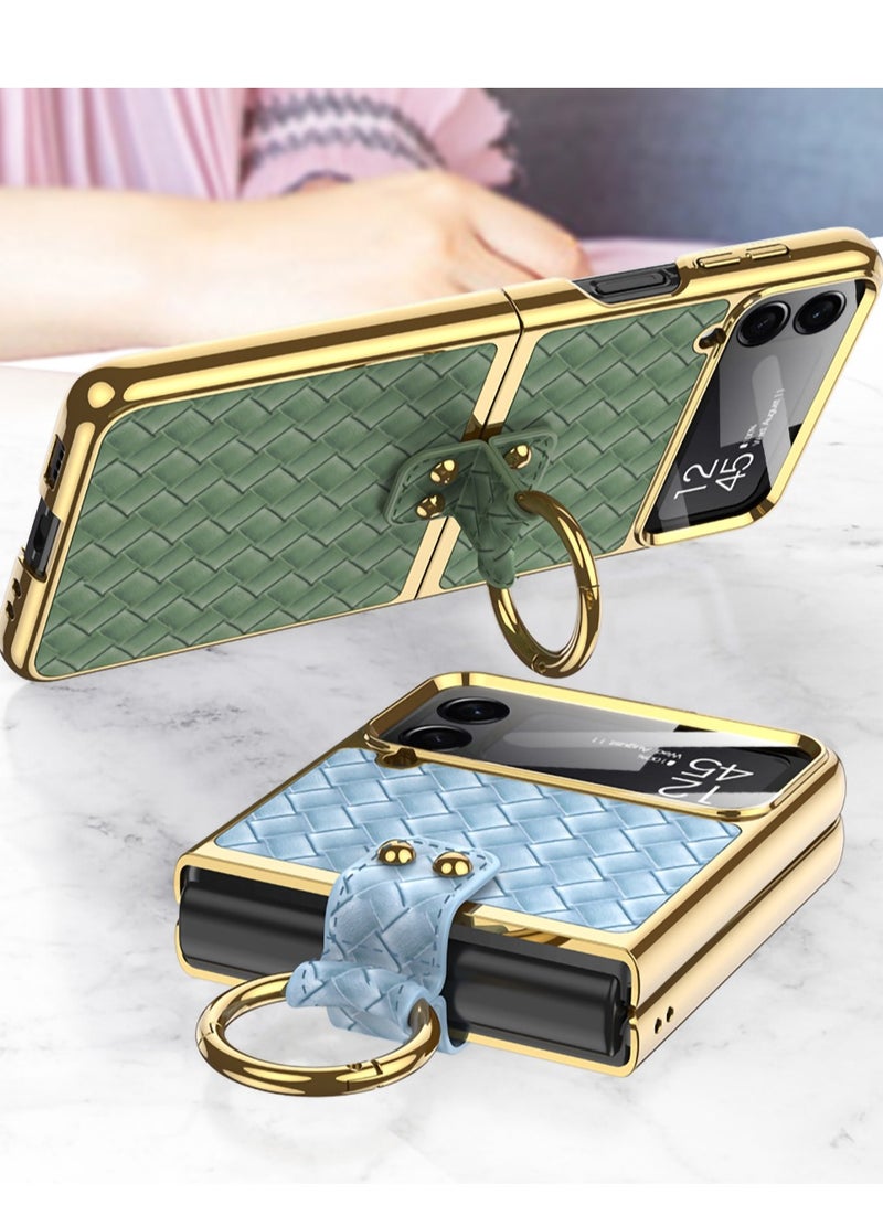 Excefore Designed for Samsung Galaxy Z Flip 4 Case Clear with Ring, Anti-Fall Shockproof Protective Phone Cover Compatible 5 G 2022(Black) - Image 5