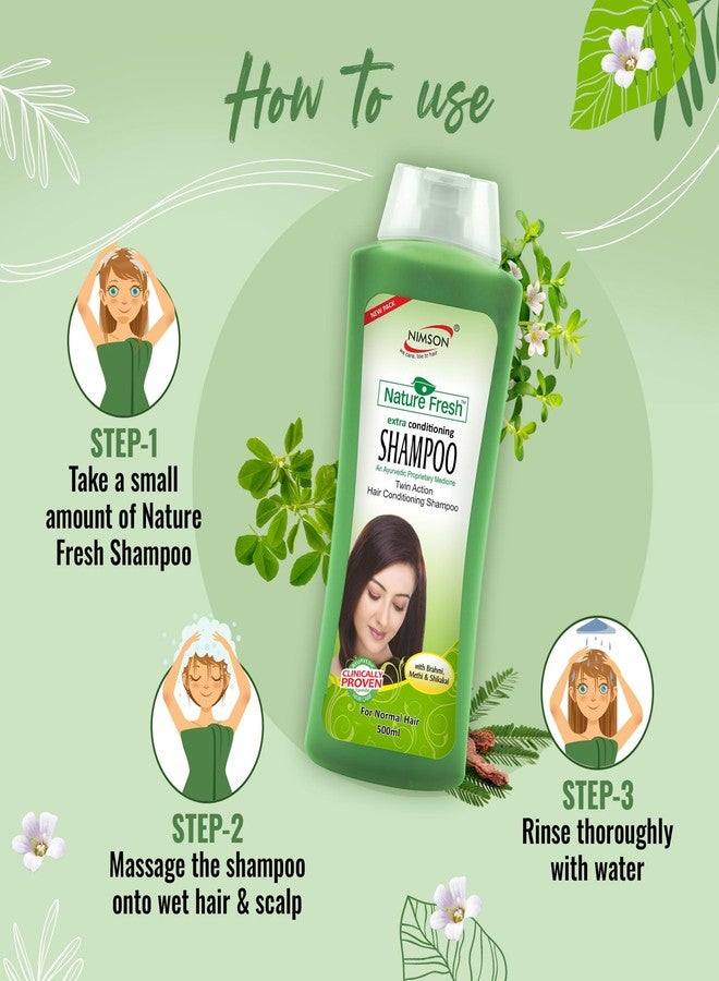 Nimson Nature Fresh Shampoo With Natural Ingredients For Smooth, Shiny & Nourished Hair Repairs Hair damage, Controls Frizz For Normal Hair- 500ml - Image 4