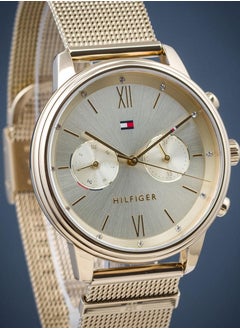 TOMMY HILFIGER Tommy Hilfiger Analogue Multifunction Quartz Watch for women with Gold colored Stainless Steel mesh bracelet - 1782302  - Image 4