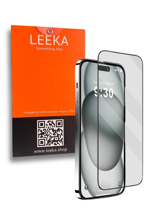 LEEKA iPhone 15 Pro Screen Protector with HD view Bubble Free, Anti-Drop and Anti-scratch full screen anti finger print protection with free Easy Installation kit and wipes tempered glass - Image 2
