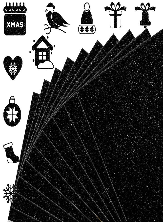 FEILIBAY 20 Sheets Black Glitter Cardstock Paper, A4 Size Glitter Paper for Crafts, Birthday and Wedding Party decorations, Gift Box packing and Other DIY Projects, 250GSM/92lb - Image 1