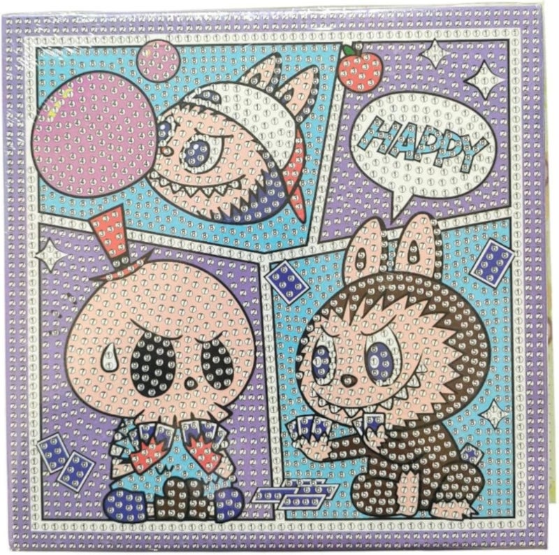 Diamond Painting Kit for Kids Develop Focus Skills and Patience Improve Visual Cordination 20 X 20 cm [ Purple ]