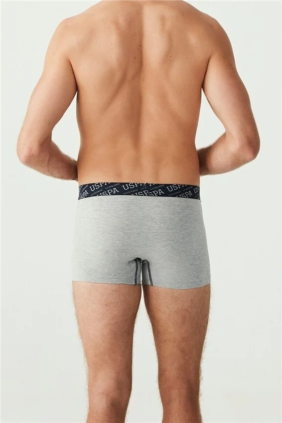 يو اس بولو اسن BASE. Polo Assn. Men's Red - Gray Melange - Navy Blue 3-Piece Boxer 80336