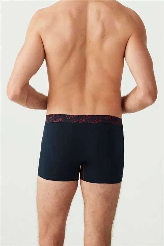 يو اس بولو اسن BASE. Polo Assn. Men's Red - Gray Melange - Navy Blue 3-Piece Boxer 80336