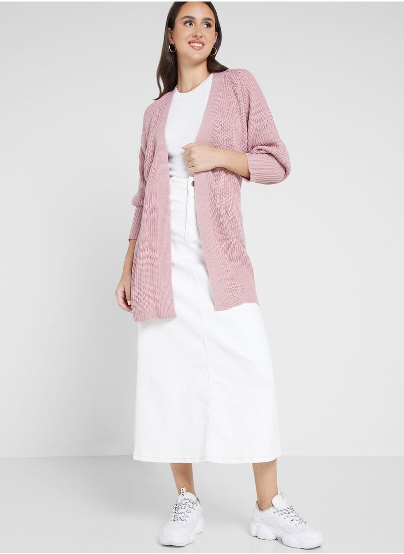 ELLA - Longline Cardigan With Tie Front - Image 1