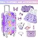 DONTNO American 18 Inch Doll Accessories with Travel Suitcase Makeup Play Set and ClothesShoulder BagEye Shadow PlateButterfly HairpinBraceletLipstickHair TieEyelash BrushNo Doll and Shoes - Image 4