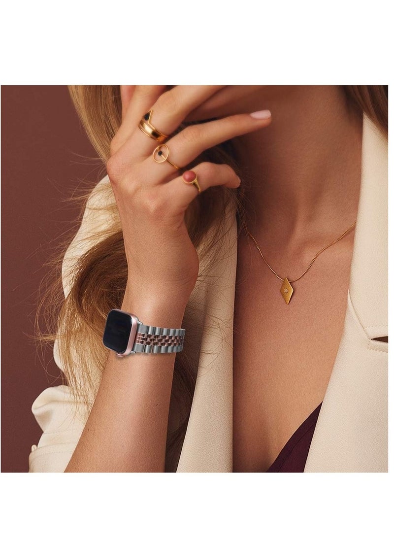 ELTRAZONE Compatible with Apple Watch Band 41mm 40mm 38mm, Stainless Steel Heavy Band with Butterfly Folding Clasp Link Bracelet for Watch Series8/7/6/ SE Series 5/4/3/Men Women - Image 4