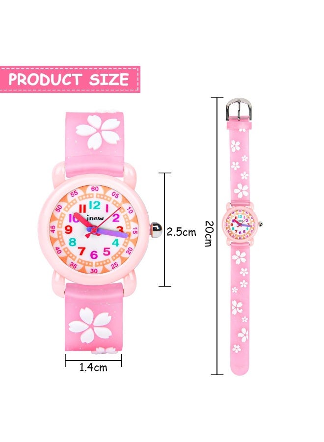 ساعة للأطفال، ساعة بنات مقاومة للماء بتصميم كرتوني ثلاثي الأبعاد لطيف مع حزام سيليكون، ساعة معصم للأطفال، هدية للبنات والأولاد من سن 3-11 سنة - Image 2