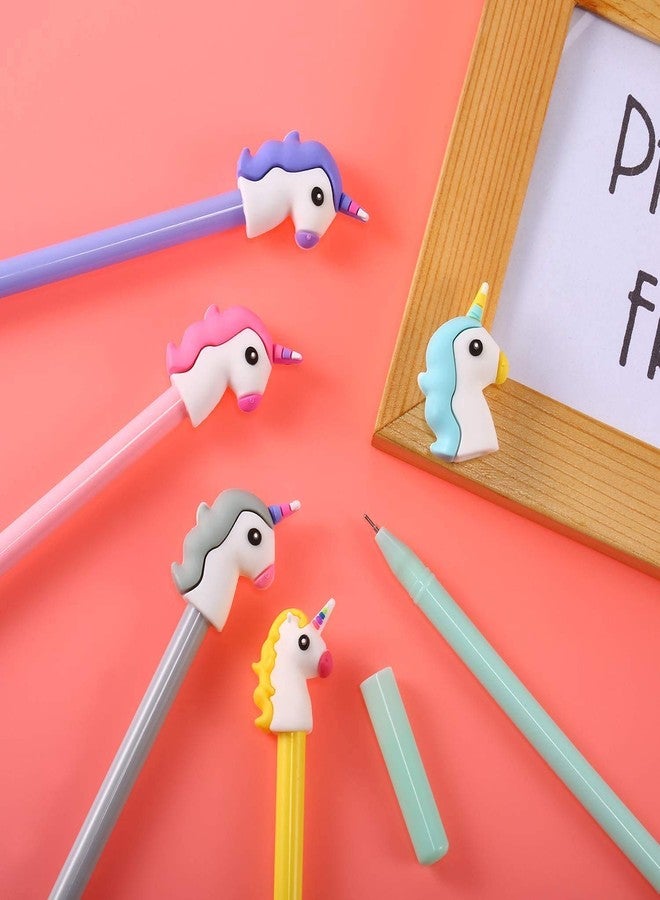 Sellon1 Unicorn Cartoon Creative Ballpoint Pen Rollerball Pen Stationery School Stationery| School&Teaching Aids Unicorn Gel Pen,Blue - Image 5