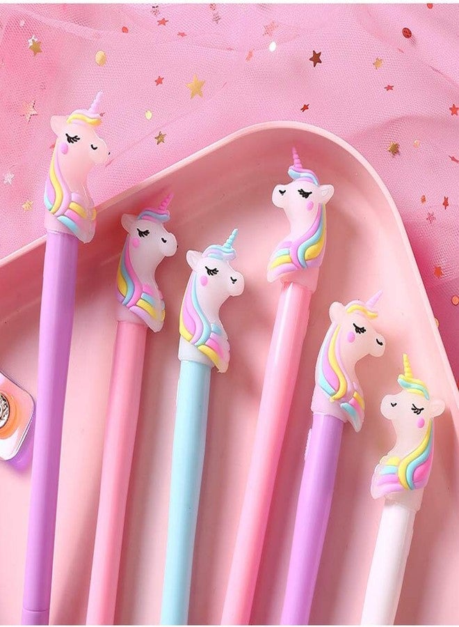 Sellon1 Unicorn Cartoon Creative Ballpoint Pen Rollerball Pen Stationery School Stationery| School&Teaching Aids Unicorn Gel Pen,Blue - Image 2